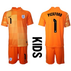 England Jordan Pickford #1 Målmand Replika Babytøj Udebanesæt Børn VM 2022 Kortærmet (+ Korte bukser)